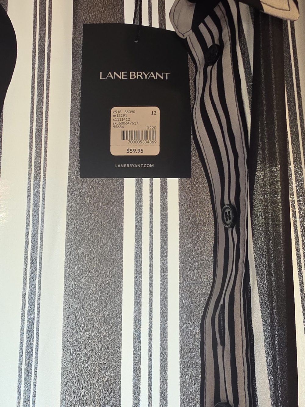 Lane Bryant Black & White Striped High-Low Tiered Skirted Blouse - Picture 4 of 4